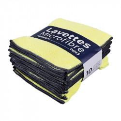 LAVETTE MICROFIBRE JAUNE 40X40CM X 10