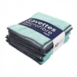 LAVETTE MICROFIBRE VERTE 40X40CM X 10