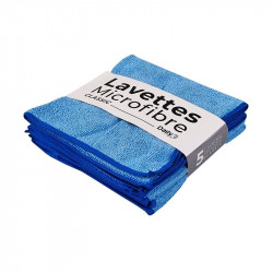 LAVETTE MICROFIBRE BLEU ECO 32 X 36 CM LOT DE 5