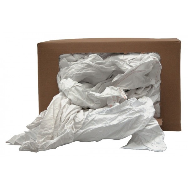 HYGIENE Boîte de 10 Kg de Chiffons en coton blanc Jersey - Format : 60 x 40  cm